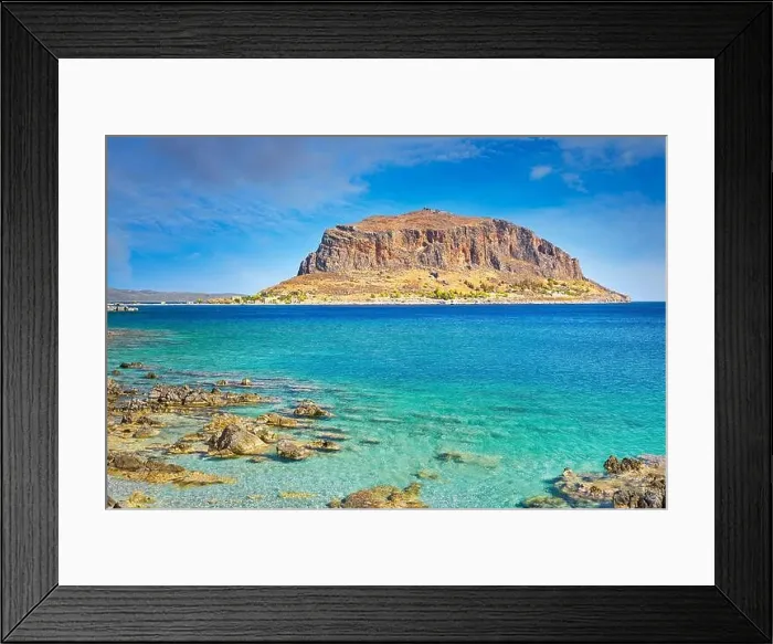 Framed Print : View on Monemvasia, Peloponnese, Greece Framed Print : View on Monemvasia, Peloponnese, Greece
