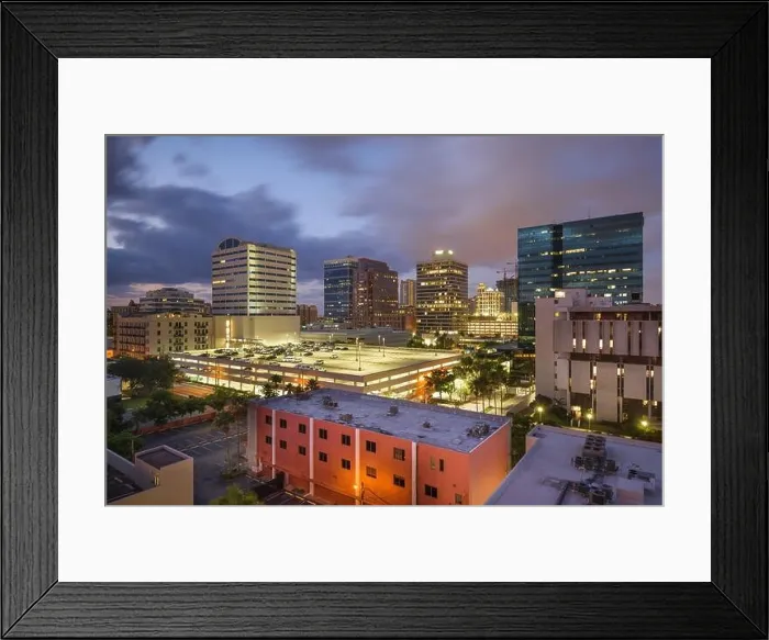 Framed Print : Ft. Lauderdale, Florida, USA downtown cityscape at dusk Framed Print : Ft. Lauderdale, Florida, USA downtown cityscape at dusk