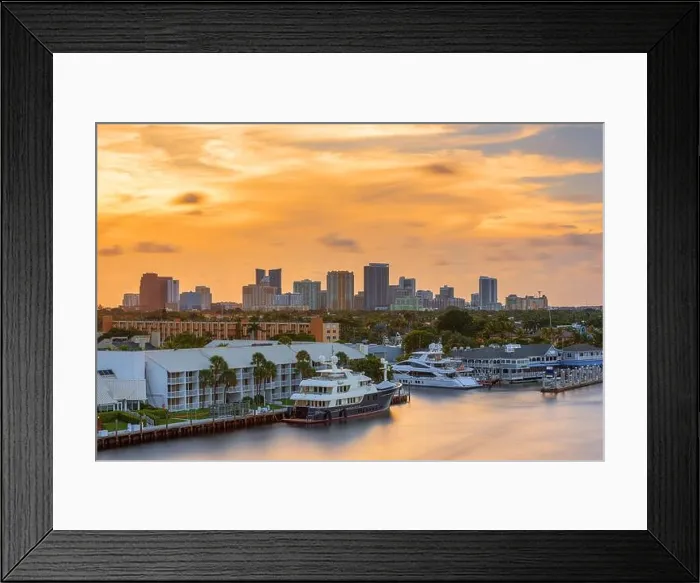 Framed Print : Ft. Lauderdale, Florida, USA downtown cityscape at dusk Framed Print : Ft. Lauderdale, Florida, USA downtown cityscape at dusk