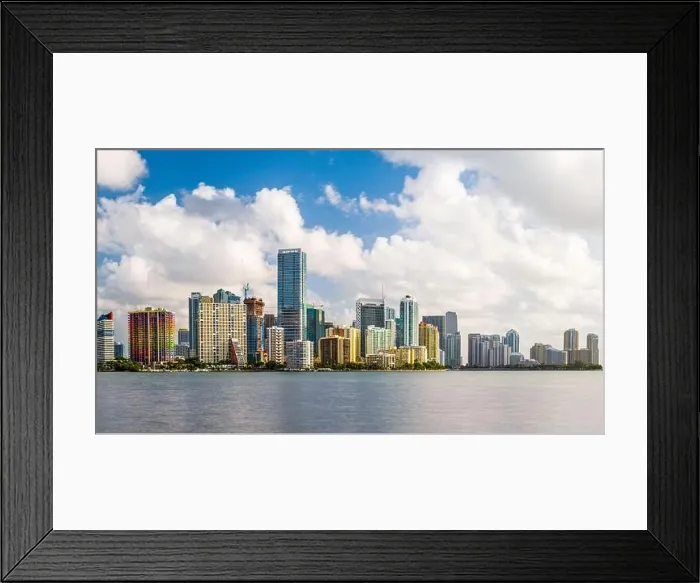Framed Print : Miami, Florida, USA downtown skyline on Biscayne Bay in the afternoon Framed Print : Miami, Florida, USA downtown skyline on Biscayne Bay in the afternoon