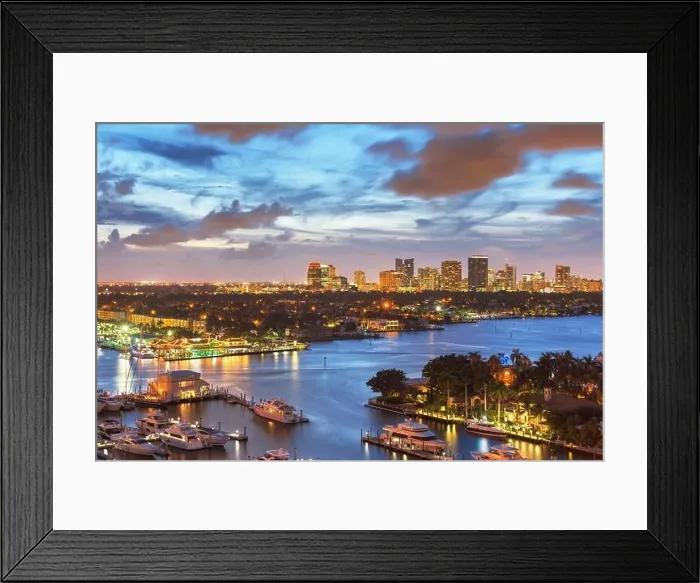 Framed Print : Fort Lauderdale, Florida, USA skyline at dusk Framed Print : Fort Lauderdale, Florida, USA skyline at dusk