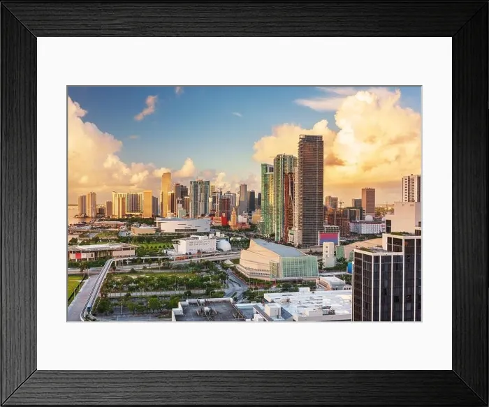 Framed Print : Miami, Florida, USA downtown cityscape at dusk Framed Print : Miami, Florida, USA downtown cityscape at dusk