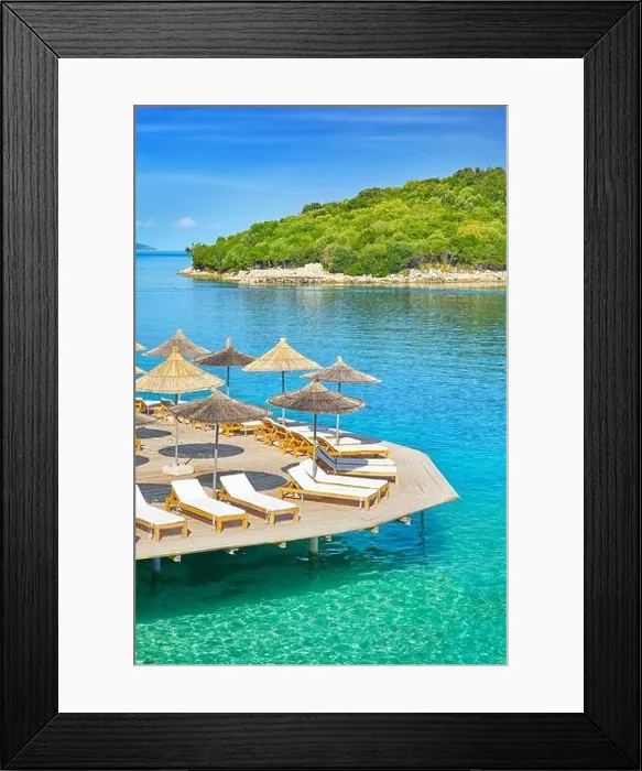 Framed Print : Ksamil Beach, Albanian Riviera, Albania Framed Print : Ksamil Beach, Albanian Riviera, Albania