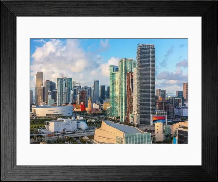 Framed Print : Miami, Florida, USA downtown cityscape in the day