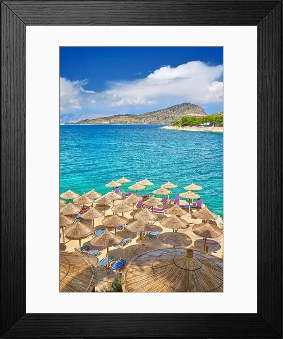 Framed Print : Ksamil Beach, Albanian Riviera, Albania Framed Print : Ksamil Beach, Albanian Riviera, Albania