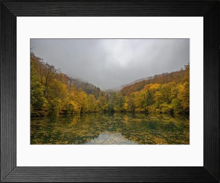 Framed Print : Beautiful, colorful autumn lake. Amazing water reflection, peaceful nature scenery. Yellow orange leaves, misty morning light. Relax autumnal fall Framed Print : Beautiful, colorful autumn lake. Amazing water reflection, peaceful nature scenery. Yellow orange leaves, misty morning light. Relax autumnal fall