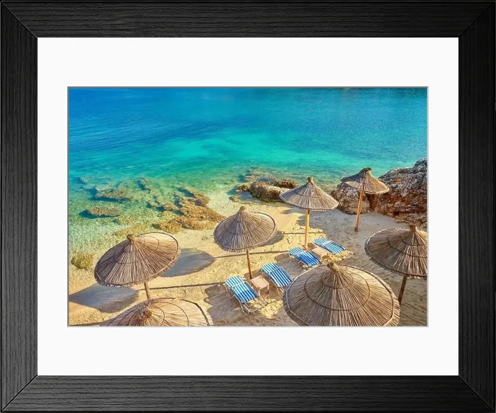 Framed Print : Ksamil Beach, Albanian Riviera, Albania Framed Print : Ksamil Beach, Albanian Riviera, Albania