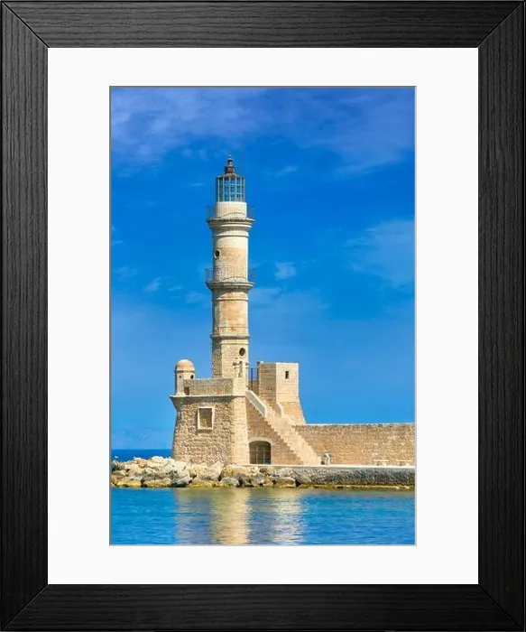Framed Print : Chania lighthouse, Old Venetian Harbour, Crete Island, Greece Framed Print : Chania lighthouse, Old Venetian Harbour, Crete Island, Greece