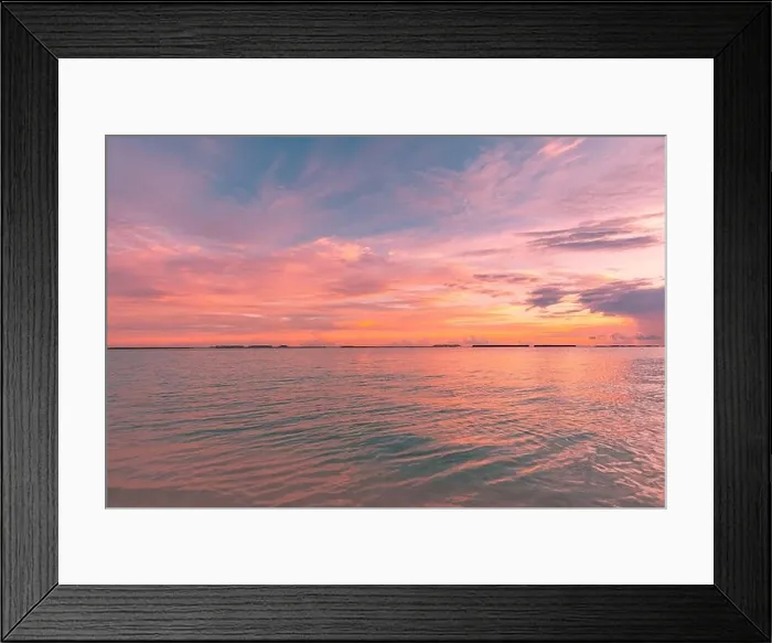 Framed Print : Sunrise over ocean. Majestic colorful sky, peaceful seascape, calm waves surf concept. Sunset sea, endless horizon, orange yellow colors. Tranquil sea Framed Print : Sunrise over ocean. Majestic colorful sky, peaceful seascape, calm waves surf concept. Sunset sea, endless horizon, orange yellow colors. Tranquil sea