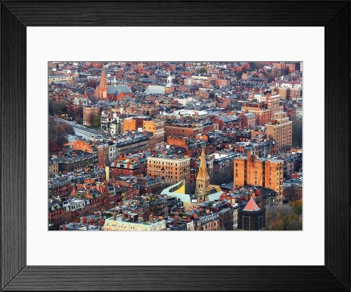 Framed Print : Boston, Massachusetts, USA aerial cityscape view of Back Bay neighborhoods Framed Print : Boston, Massachusetts, USA aerial cityscape view of Back Bay neighborhoods