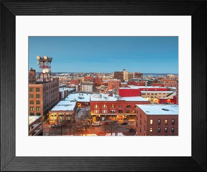 Framed Print : Portland, Maine, USA downtown skyline Framed Print : Portland, Maine, USA downtown skyline