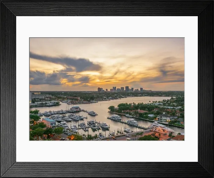 Framed Print : Ft. Lauderdale, Florida, USA downtown cityscape at dusk Framed Print : Ft. Lauderdale, Florida, USA downtown cityscape at dusk