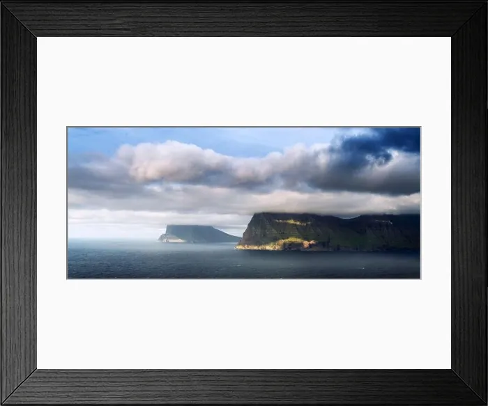 Framed Print : Summer islands in Atlantic ocean from Kalsoy island, Faroe Islands, Denmark. Landscape photography Framed Print : Summer islands in Atlantic ocean from Kalsoy island, Faroe Islands, Denmark. Landscape photography