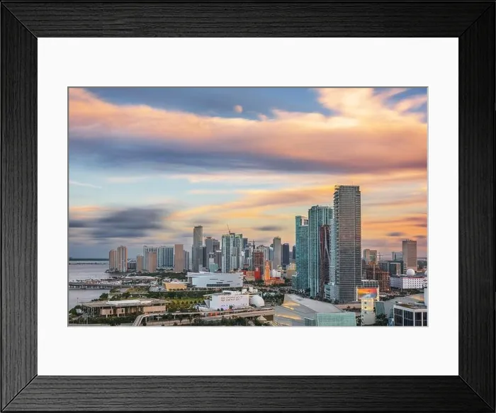 Framed Print : Miami, Florida, USA downtown cityscape at dusk Framed Print : Miami, Florida, USA downtown cityscape at dusk