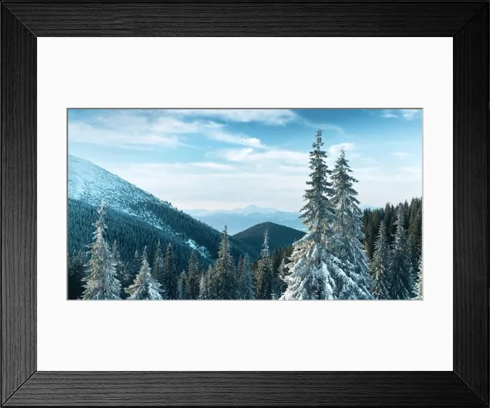 Framed Print : Fantastic winter landscape with snowy trees. Carpathian mountains, Ukraine, Europe. Christmas holiday concept Framed Print : Fantastic winter landscape with snowy trees. Carpathian mountains, Ukraine, Europe. Christmas holiday concept