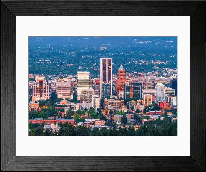 Framed Print : Portland, Oregon, USA downtown cityscape at twilight Framed Print : Portland, Oregon, USA downtown cityscape at twilight