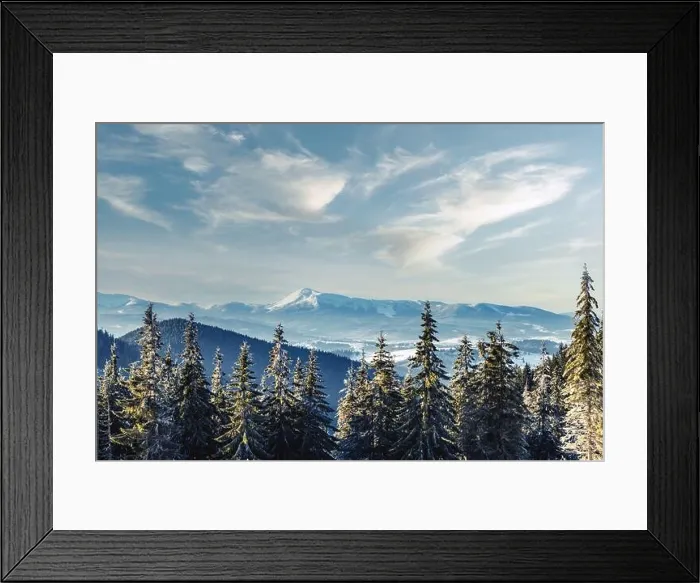 Framed Print : Fantastic winter landscape with snowy trees. Carpathian mountains, Ukraine, Europe. Christmas holiday concept Framed Print : Fantastic winter landscape with snowy trees. Carpathian mountains, Ukraine, Europe. Christmas holiday concept