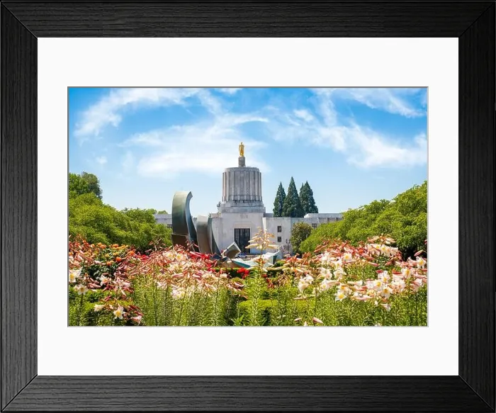 Framed Print : Salem, Oregon, USA at the State Capitol and garden Framed Print : Salem, Oregon, USA at the State Capitol and garden