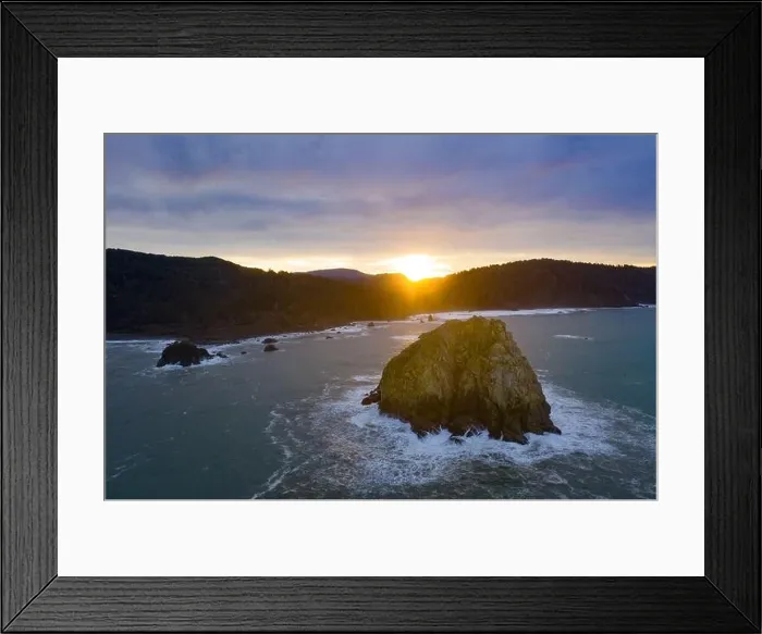 Framed Print : Morning light illuminates rocky sea stacks just off the coast of Northern California in Klamath. The Pacific Coast Highway runs along this shoreline Framed Print : Morning light illuminates rocky sea stacks just off the coast of Northern California in Klamath. The Pacific Coast Highway runs along this shoreline