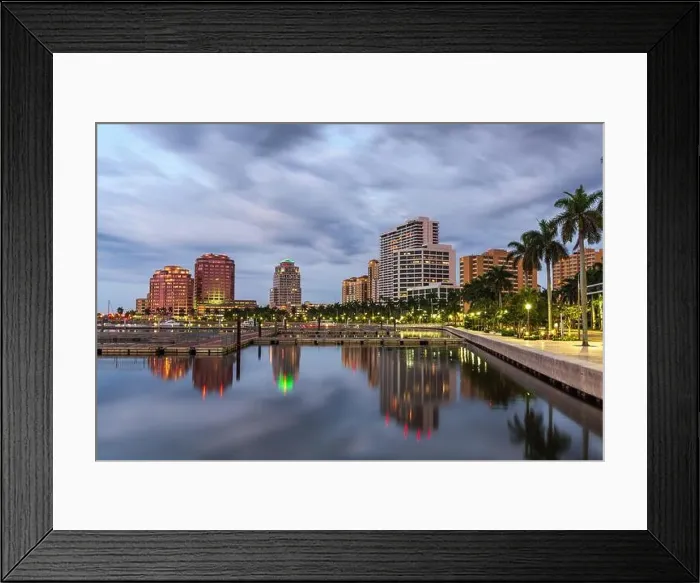 Framed Print : West Palm Beach, Florida, USA skyline on the Intracoastal Waterway Framed Print : West Palm Beach, Florida, USA skyline on the Intracoastal Waterway