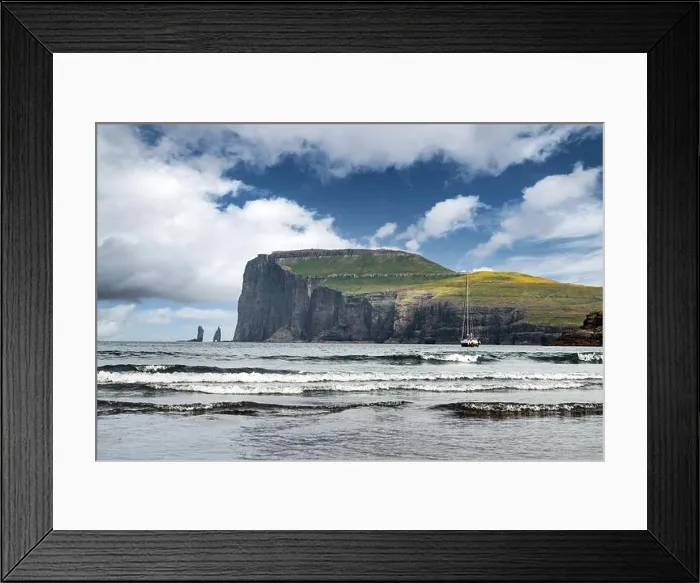 Framed Print : Tjornuvik beach on Streymoy island, Faroe Islands, Denmark. Landscape photography Framed Print : Tjornuvik beach on Streymoy island, Faroe Islands, Denmark. Landscape photography