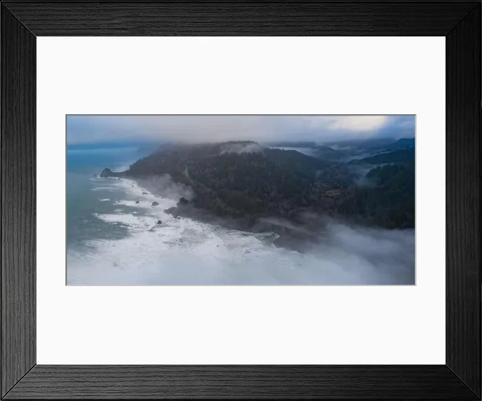 Framed Print : The marine layer drifts over the coastline of Northern California in Klamath. This region is home to the world's most beautiful temperate forests Framed Print : The marine layer drifts over the coastline of Northern California in Klamath. This region is home to the world's most beautiful temperate forests
