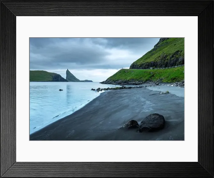 Framed Print : Dramatic view on Drangarnir and Tindholmur sea stacks in Atlantic ocean, Faroe Islands. Landscape photography Framed Print : Dramatic view on Drangarnir and Tindholmur sea stacks in Atlantic ocean, Faroe Islands. Landscape photography