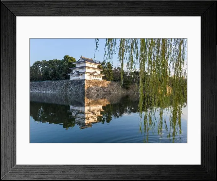 Framed Print : Nagoya, Japan castle moat at twilight Framed Print : Nagoya, Japan castle moat at twilight