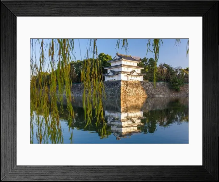 Framed Print : Nagoya, Japan castle moat at twilight Framed Print : Nagoya, Japan castle moat at twilight