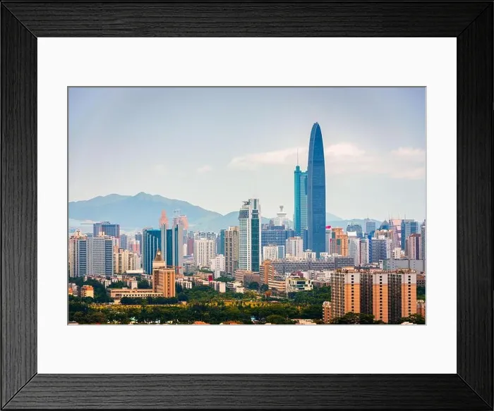 Framed Print : Shenzhen, China downtown city skyline Framed Print : Shenzhen, China downtown city skyline