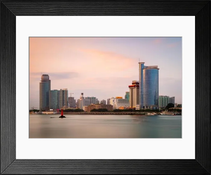 Framed Print : Xiamen, China city skyline at twilight Framed Print : Xiamen, China city skyline at twilight