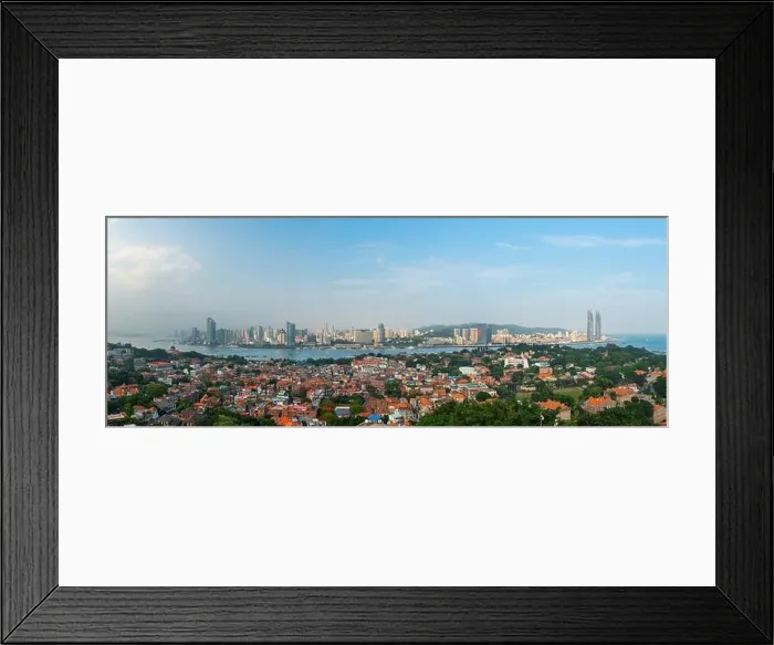 Framed Print : Xiamen, China city skyline from Gulangyu Island in the afternoon Framed Print : Xiamen, China city skyline from Gulangyu Island in the afternoon