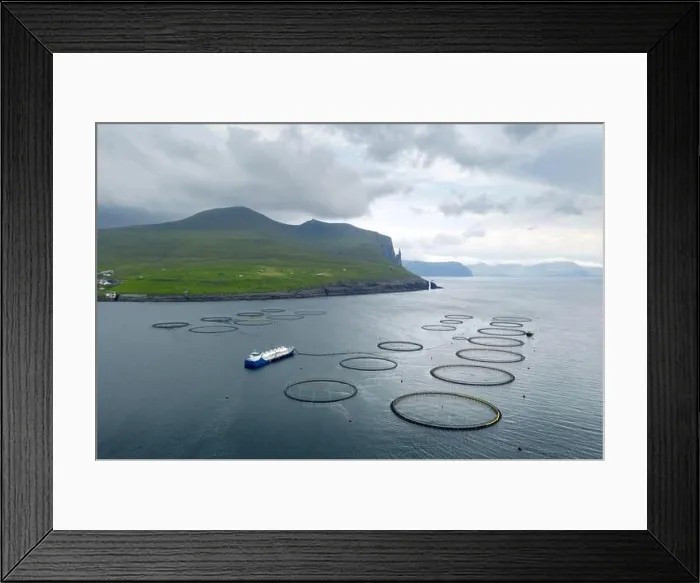 Framed Print : Dramatic morning view on Sandavagur village Framed Print : Dramatic morning view on Sandavagur village