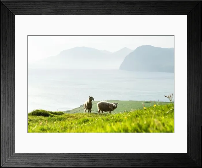 Framed Print : Morning view on the summer Faroe islands Framed Print : Morning view on the summer Faroe islands
