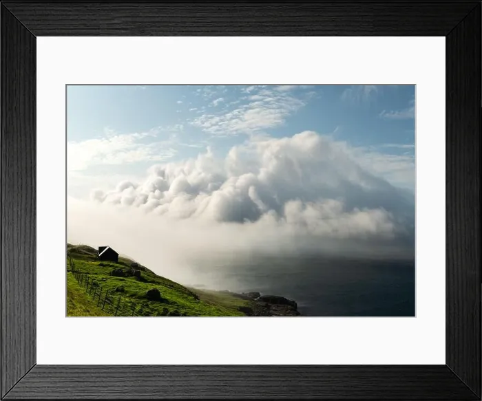 Framed Print : Incredible fluffy clouds over Atlantic ocean water Framed Print : Incredible fluffy clouds over Atlantic ocean water