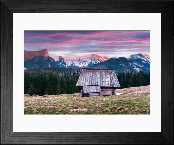 Framed Print : Old wooden hut in spring High Tatras Framed Print : Old wooden hut in spring High Tatras