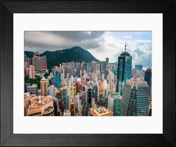 Framed Print : Hong Kong, China aerial view of the cityscape at Victoria Peak Framed Print : Hong Kong, China aerial view of the cityscape at Victoria Peak