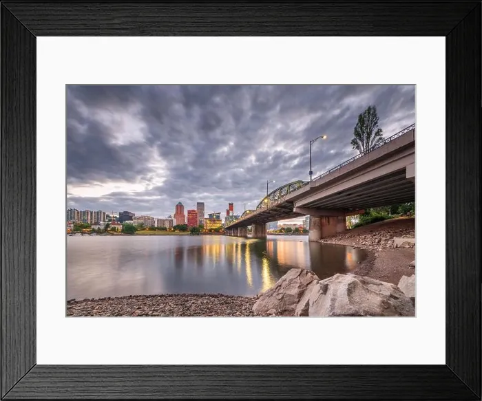 Framed Print : Portland, Oregon, USA skyline at dusk on the Willamette River Framed Print : Portland, Oregon, USA skyline at dusk on the Willamette River
