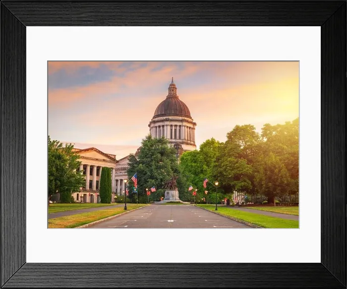 Framed Print : Olympia, Washington, USA state capitol building at dusk Framed Print : Olympia, Washington, USA state capitol building at dusk