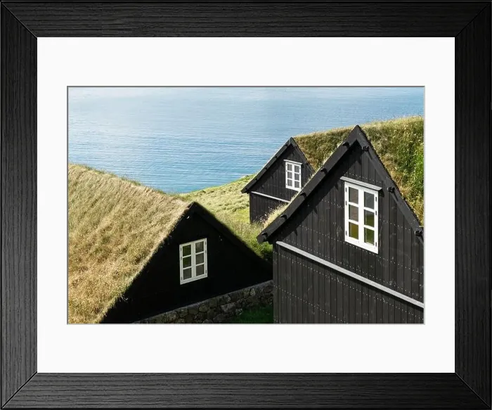 Framed Print : Tradicional faroese grass covered houses Framed Print : Tradicional faroese grass covered houses