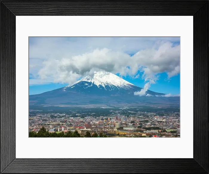 Framed Print : Gotemba City, Japan skyline with Mt. Fuji Framed Print : Gotemba City, Japan skyline with Mt. Fuji