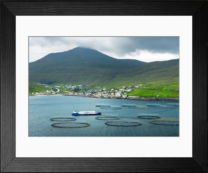 Framed Print : Dramatic morning view on Sandavagur village Framed Print : Dramatic morning view on Sandavagur village