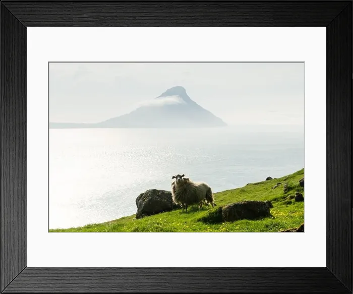 Framed Print : Morning view on the summer Faroe islands Framed Print : Morning view on the summer Faroe islands
