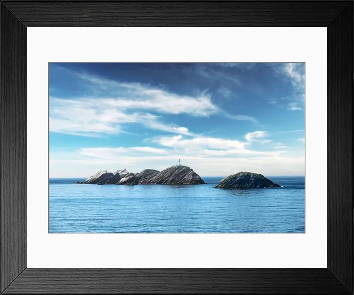 Framed Print : Seascape with lighthouse on the isle Muckle Flugga Framed Print : Seascape with lighthouse on the isle Muckle Flugga