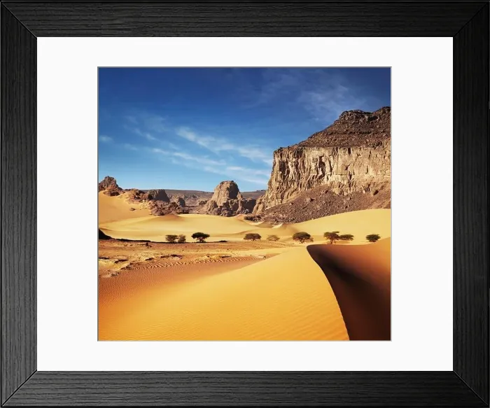 Framed Print : Sand dunes and rocks, Sahara Desert, Algeria Framed Print : Sand dunes and rocks, Sahara Desert, Algeria