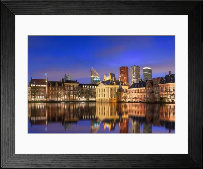 Framed Print : The Hague, Netherlands cityscape at night Framed Print : The Hague, Netherlands cityscape at night