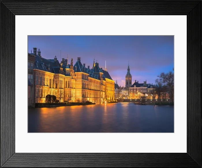 Framed Print : The Hague, Netherlands cityscape at twilight Framed Print : The Hague, Netherlands cityscape at twilight