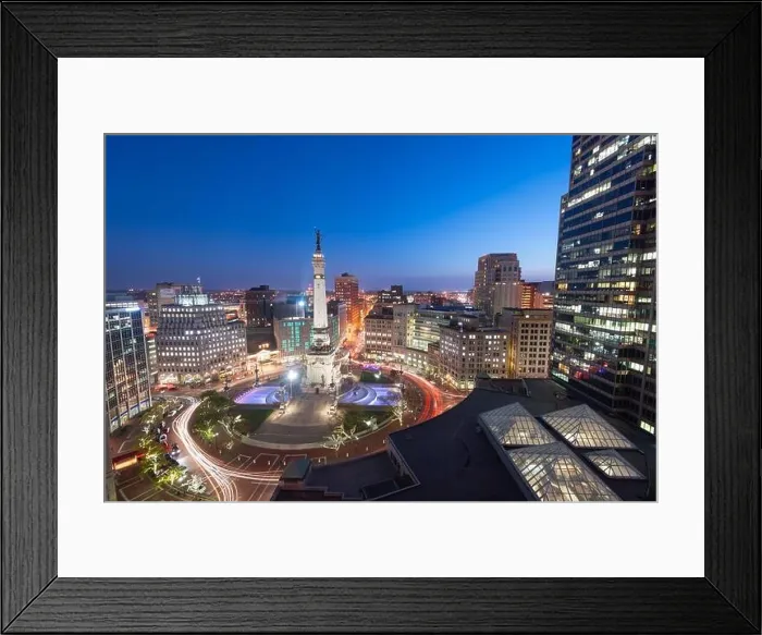 Framed Print : Indianapolis, Indiana, USA skyline over Monument Circle at night Framed Print : Indianapolis, Indiana, USA skyline over Monument Circle at night