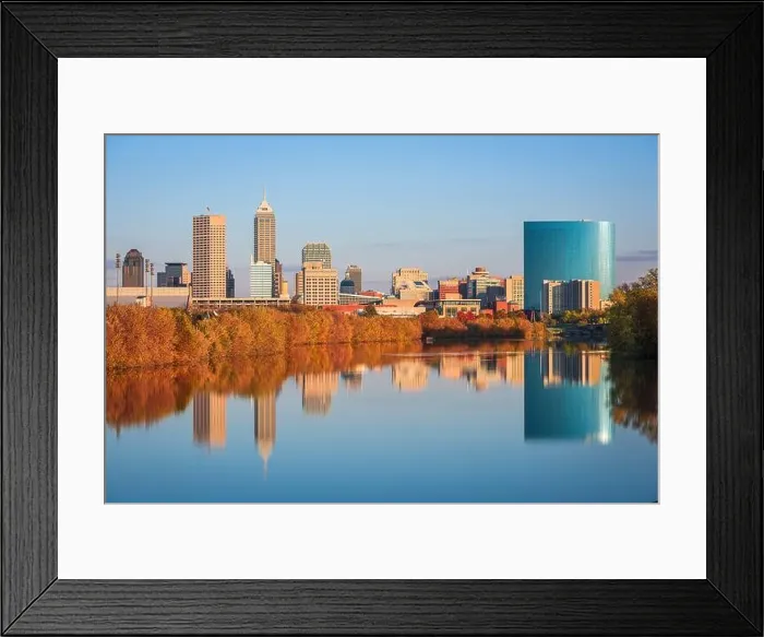 Framed Print : Indianapolis, Indiana, USA skyline on the White River in the afternoon Framed Print : Indianapolis, Indiana, USA skyline on the White River in the afternoon