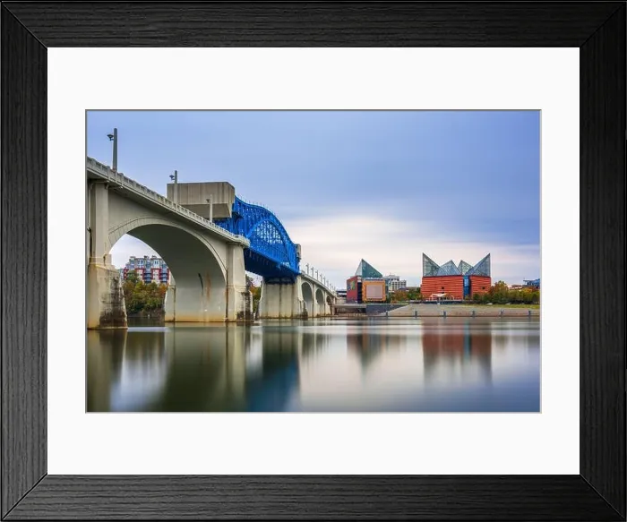 Framed Print : Chattanooga, Tennessee, USA downtown skyline on the Tennessee River at dusk Framed Print : Chattanooga, Tennessee, USA downtown skyline on the Tennessee River at dusk